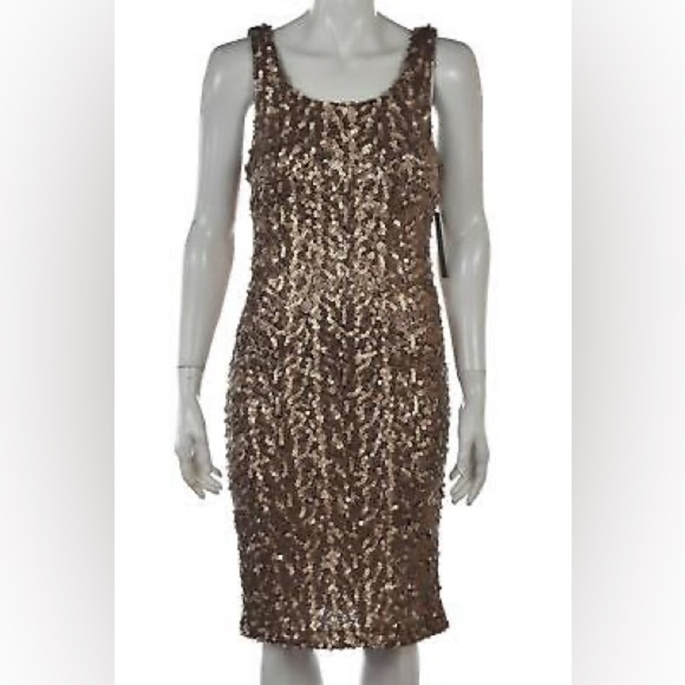 Laundry by Shelli Segal Sequin Gold Party Dress